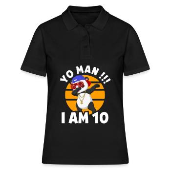 10ème anniversaire Jeune Dabbing Panda Hip Hop - Polo Femme - noir - Devant - Ailine (174cm)