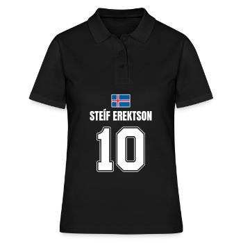 Fußball Island Sauf Trikot Steif Erektson 10 - Frauen Polo Shirt - Schwarz - Vorne - Ailine (174cm)