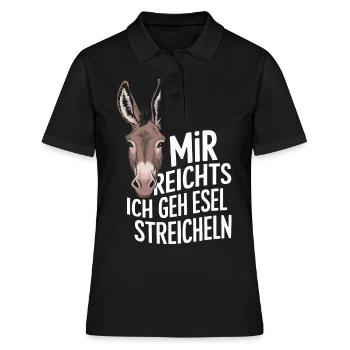 Esel Eselchen Maultier Muli - Frauen Polo Shirt - Schwarz - Vorne - Ailine (174cm)
