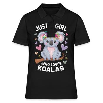 Koala Koala Koala Ours Koala Animal - Polo Femme - noir - Devant - Ailine (174cm)