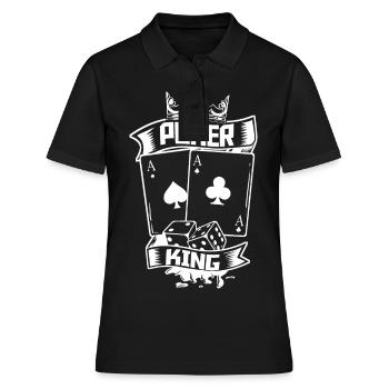 Poker Pokerspieler Texas Holdem - Frauen Polo Shirt - Schwarz - Vorne - Ailine (174cm)