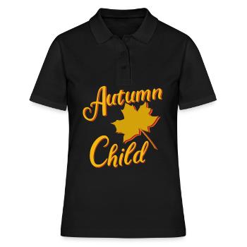 Fall child, season fall - Women's Polo Shirt - black - Front - Ailine (174cm)
