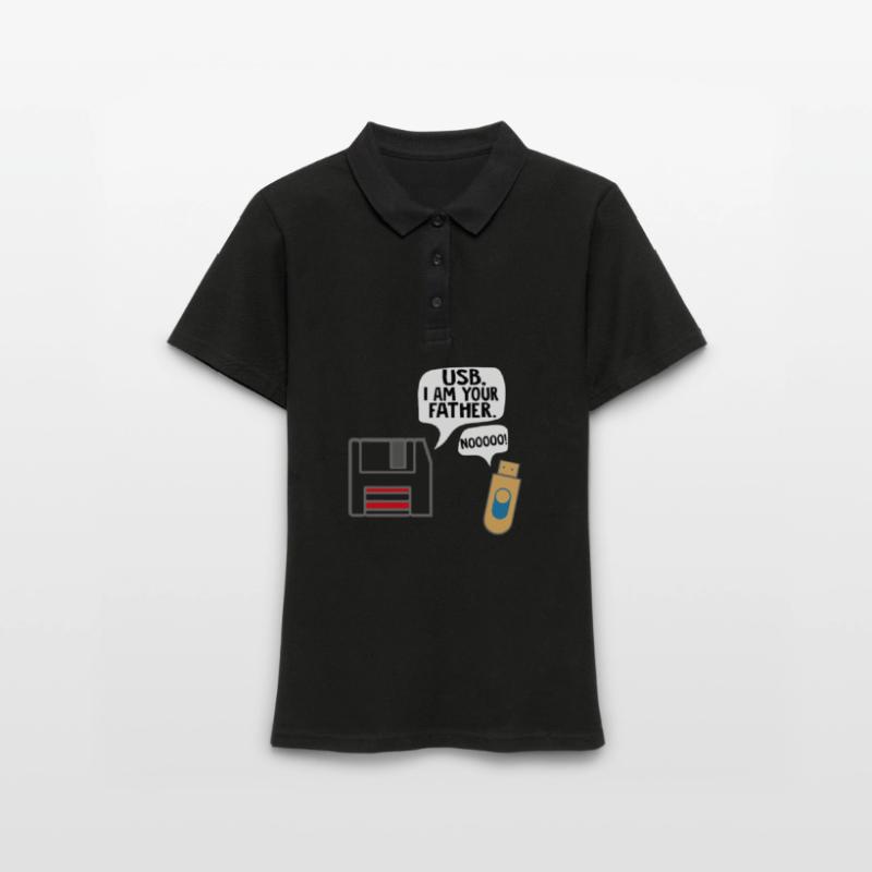 Computer Programmer Nerd USB I at your father Women's Polo Shirt