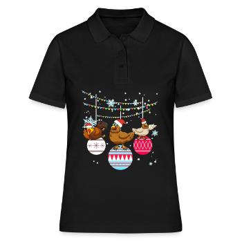 Poulet Poulets Poulet Poulet Cadeau De Noël - Polo Femme - noir - Devant - Ailine (174cm)