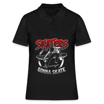 Skater Skateboard Skating SK8 Cadeau Ollie - Polo Femme - noir - Devant - Ailine (174cm)