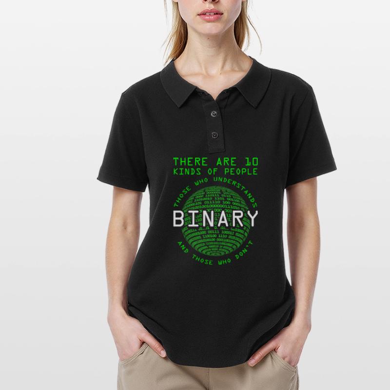 Programmeur Codeur Informaticien Nerd Geek Binary Polo Femme
