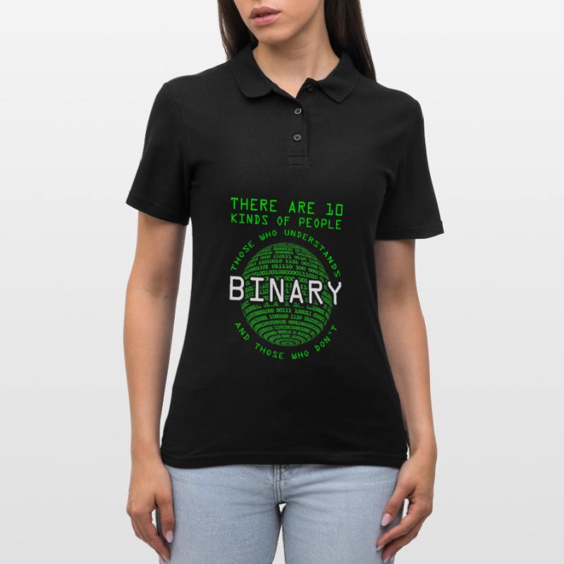 Programmeur Codeur Informaticien Nerd Geek Binary Polo Femme