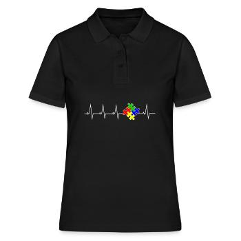Rythme cardiaque Asperger autiste autiste autiste - Polo Femme - noir - Devant - Ailine (174cm)