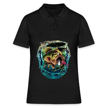 Pêcheur pêcheur perche perche bar poisson - Polo Femme - noir - Devant - Ailine (174cm)