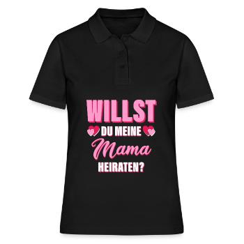 Tu veux épouser ma mère ? - Demande en mariage - Polo Femme - noir - Devant - Ailine (174cm)