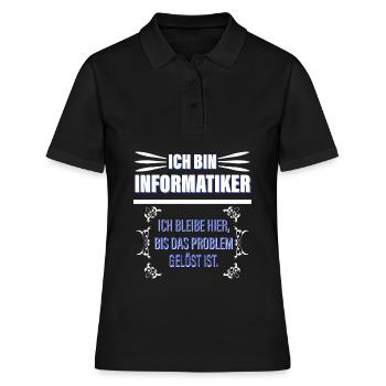 Ich Bin Informatiker - Frauen Polo Shirt - Schwarz - Vorne - Ailine (174cm)