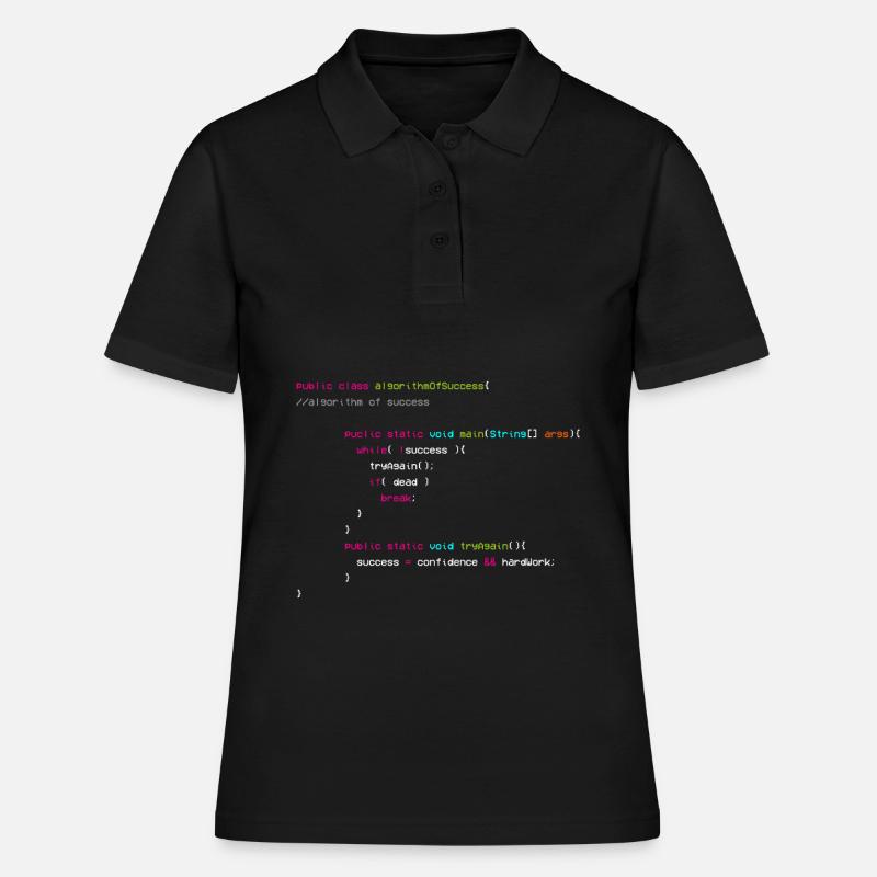 Algorithme De Succès - Codeur - Informaticien - Polo Femme - noir