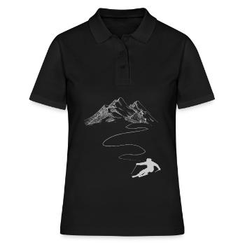 Ski citations sur la montagne et la résine en hiver vacances - Polo Femme - noir - Devant - Ailine (174cm)