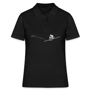 Rennfahrrad an Single speed da Alpen am Berg MTB - Frauen Polo Shirt - Schwarz - Vorne - Ailine (174cm)