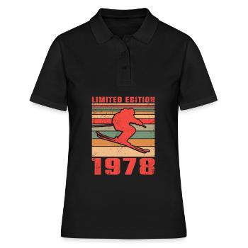 Ski Skifahrer Skifahrerin Sport Geburtstag 1978 - Frauen Polo Shirt - Schwarz - Vorne - Ailine (174cm)