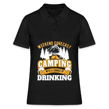 Wochenendprognose Camping Mit Einer Chance Zu - Frauen Polo Shirt - Schwarz - Vorne - Ailine (174cm)