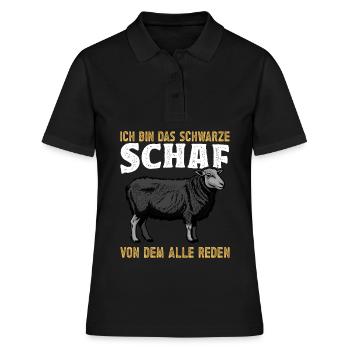 Schaf Schafe Schwarzes Schaf schwarze Schafe - Frauen Polo Shirt - Schwarz - Vorne - Ailine (174cm)