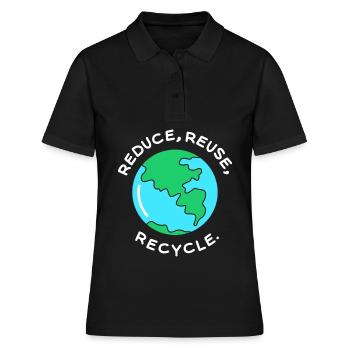 Recycling world co2 Umweltschutz Klimaerwärmung - Frauen Polo Shirt - Schwarz - Vorne - Ailine (174cm)