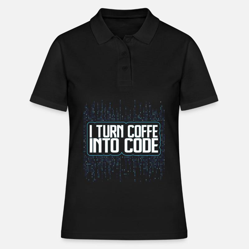 Funny Programmers Coding Coffee Gift - Frauen Polo Shirt - Schwarz