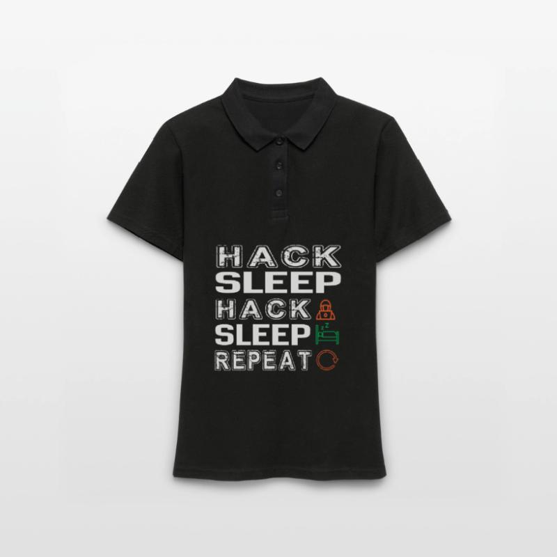 Hacker Hacking Programming Computer Frauen Polo Shirt