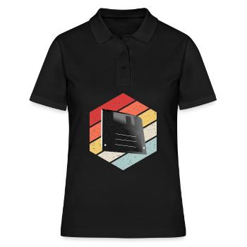Disquette Floppy Disk - Polo Femme - noir - Devant - Ailine (174cm)