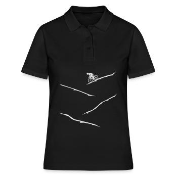 Rennfahrrad an Single speed da Alpen am Berg MTB - Frauen Polo Shirt - Schwarz - Vorne - Ailine (174cm)