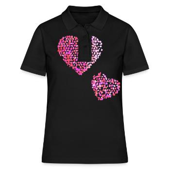 Two pink hearts - Women's Polo Shirt - black - Front - Ailine (174cm)