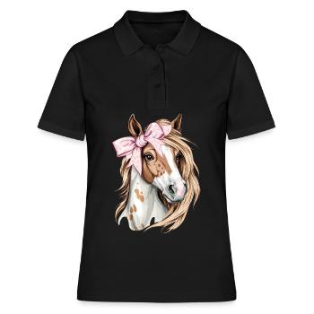 Coquette Bogen Appaloosa Pferd Mädchen Mama Rosa - Frauen Polo Shirt - Schwarz - Vorne - Ailine (174cm)