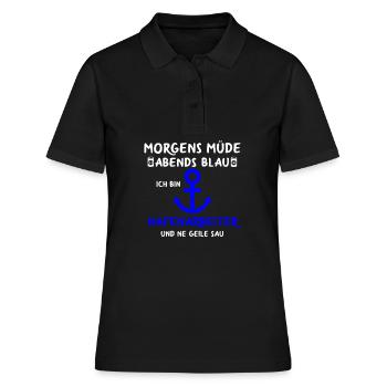 Hafenarbeiter Dockarbeiter Docker Hafen - Frauen Polo Shirt - Schwarz - Vorne - Ailine (174cm)