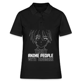 Anime Manga Otaku Kawaii Japan Cosplay Comic - Polo Femme - noir - Devant - Ailine (174cm)