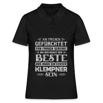 Heizungsbauer Heizungsbau Heizungsinstallateur - Frauen Polo Shirt - Schwarz - Vorne - Ailine (174cm)