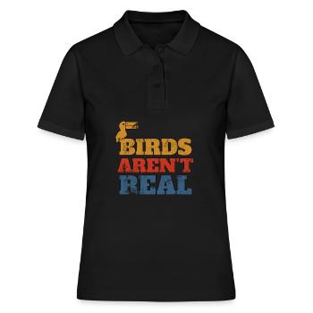 Les oiseaux ne sont pas réels - Vintage - Polo Femme - noir - Devant - Ailine (174cm)