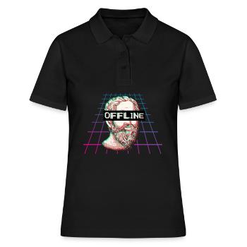 Plato Philosophy Vaporwave Offline Gift - Polo Femme - noir - Devant - Ailine (174cm)