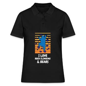 I Love Rock Climbing & Bears Drôle ours Climber - Polo Femme - noir - Devant - Ailine (174cm)