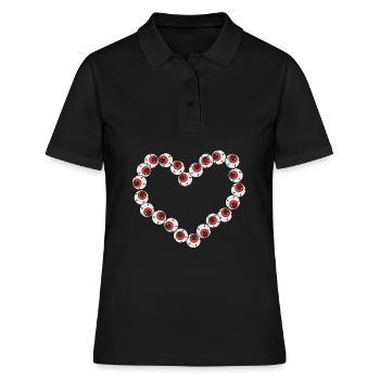 Weirdcore Aesthetic Strange Heart from Eyeballs Odd - Women's Polo Shirt - black - Front - Ailine (174cm)