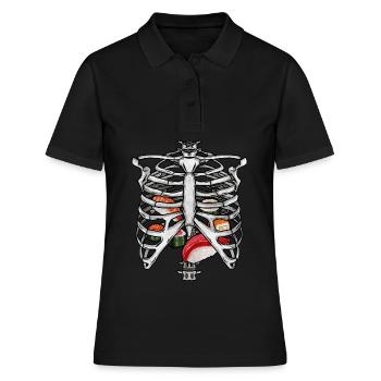 Esthétique japonaise Skeleton Rib Cage Sushi Gesch - Polo Femme - noir - Devant - Ailine (174cm)
