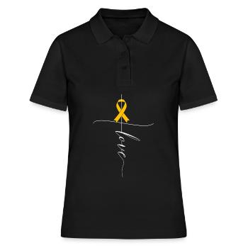 Annexe Cancer Conscience Amour Amber Ribbon Ge - Polo Femme - noir - Devant - Ailine (174cm)