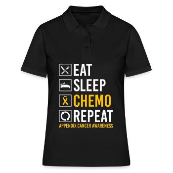 Annexe Cancer Manger Sommeil Chimio Répéter Gesc - Polo Femme - noir - Devant - Ailine (174cm)