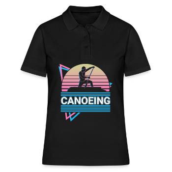 Kanufahren Kanu Vaporwave Ästhetisches Retro Gesch - Frauen Polo Shirt - Schwarz - Vorne - Ailine (174cm)