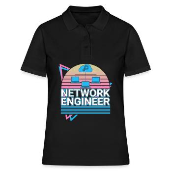 Netzwerkingenieur Vaporwave Ästhetisches Retro-Ges - Frauen Polo Shirt - Schwarz - Vorne - Ailine (174cm)