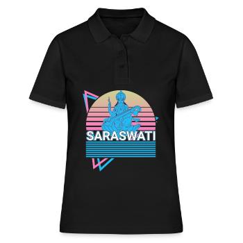 Saraswati Déesse hindoue Mythologie hindoue Cadeau - Polo Femme - noir - Devant - Ailine (174cm)