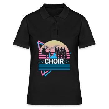Chant choral rétro - Polo Femme - noir - Devant - Ailine (174cm)