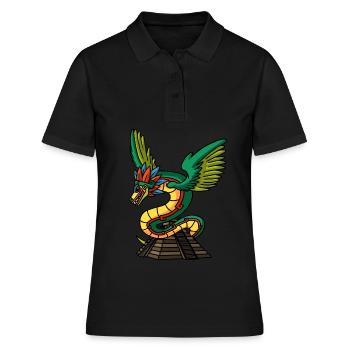 Quetzalcoatl Aztec Serpent Temple Maya Inca - Polo Femme - noir - Devant - Ailine (174cm)