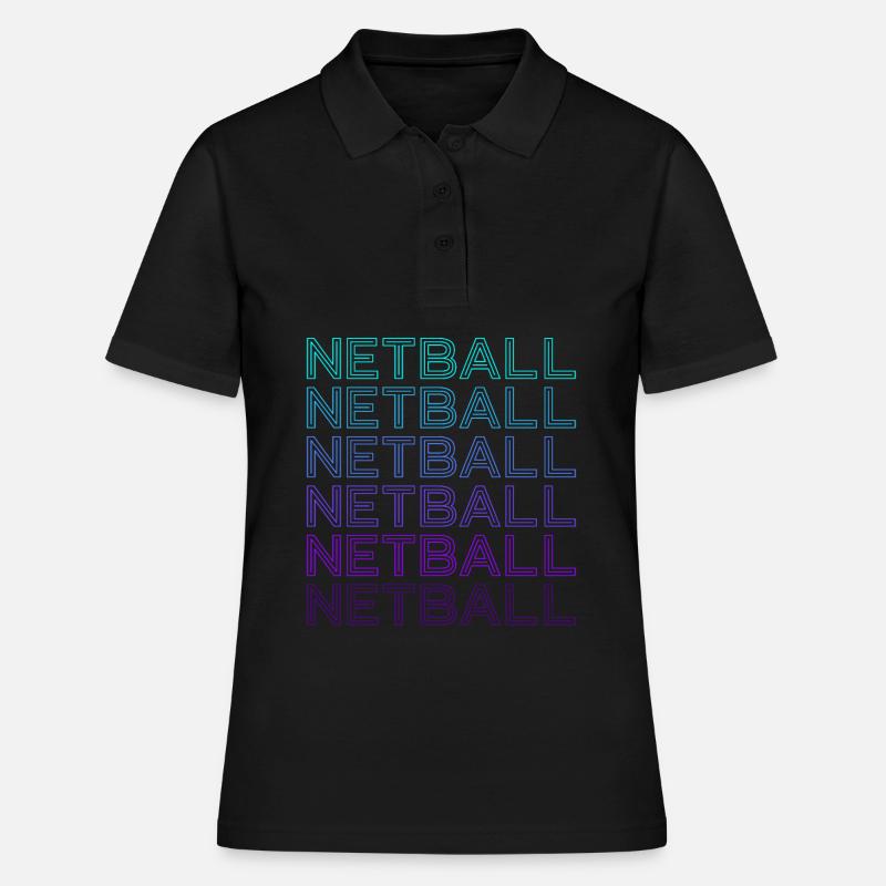 Netball Retro - Women's Polo Shirt - black