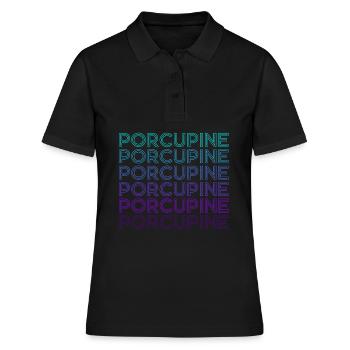 Porc-épic Rétro - Polo Femme - noir - Devant - Ailine (174cm)