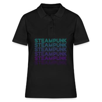 Steampunk Retro - Frauen Polo Shirt - Schwarz - Vorne - Ailine (174cm)