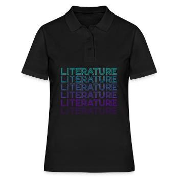 Littérature Littérature Littéraire Rétro - Polo Femme - noir - Devant - Ailine (174cm)