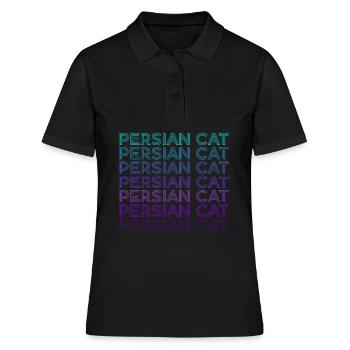 Perserkatze Retro - Frauen Polo Shirt - Schwarz - Vorne - Ailine (174cm)