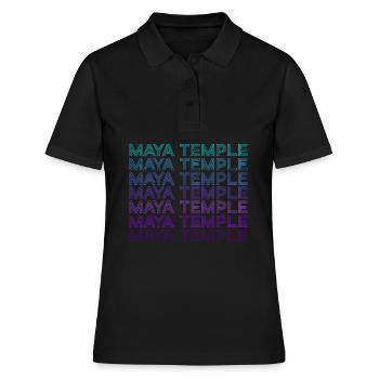 Maya-Tempel Antike Maya-Pyramide Azteken Retro - Frauen Polo Shirt - Schwarz - Vorne - Ailine (174cm)