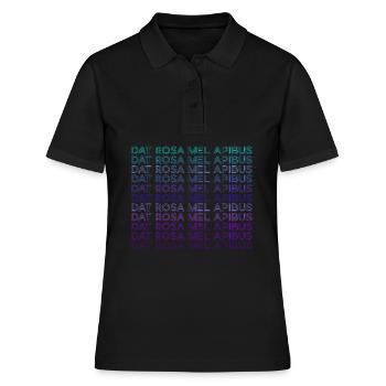 Dat Rosa Mel Apibus Emblème Rosicrucien Rétro - Polo Femme - noir - Devant - Ailine (174cm)